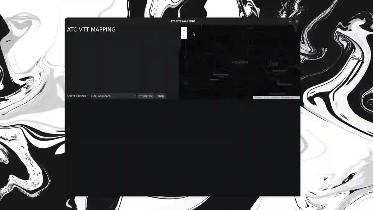 The application at startup, before a channel has been selected.